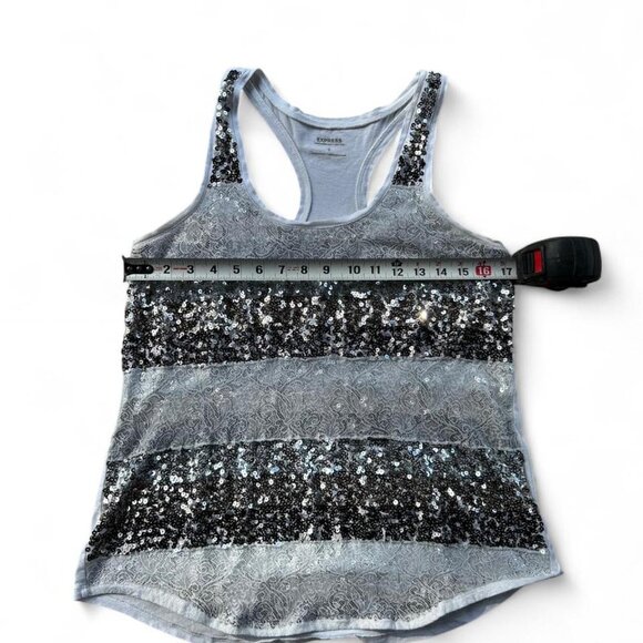 3/$15 Y2K Express sequin and lace tank top grunge 200s layering - Picture 5 of 6